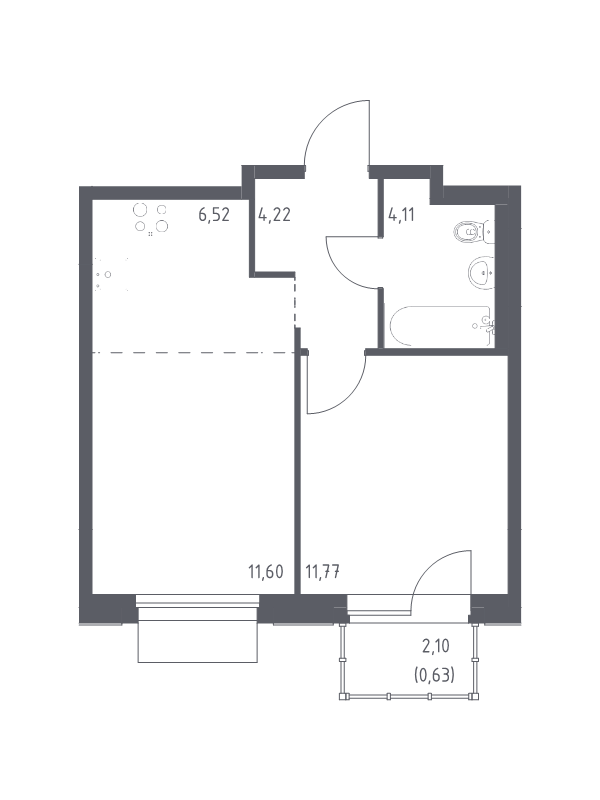 2 ккв (Евро) 38,9 м²