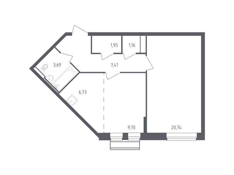 2 ккв (Евро) 51,4 м²