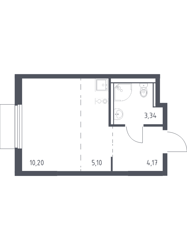 Студия 22,8 м²