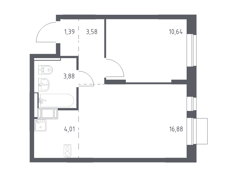 2 ккв (Евро) 40,4 м²