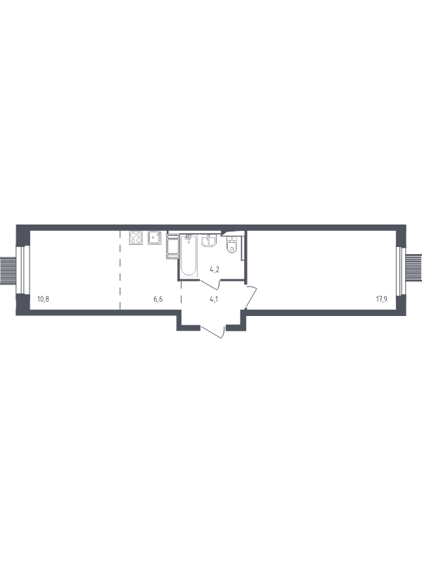 2 ккв (Евро) 43 м²