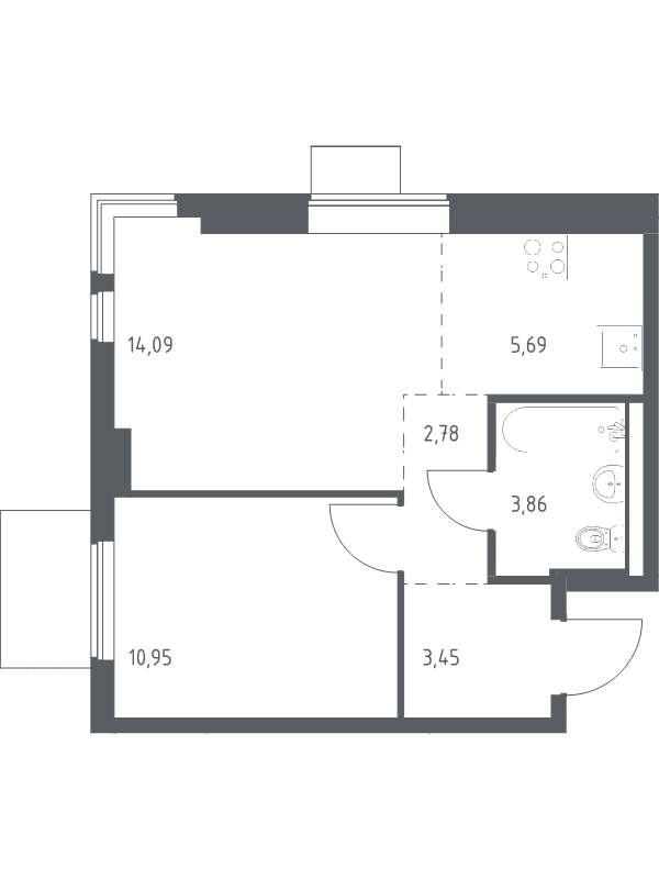 2 ккв (Евро) 40,8 м²
