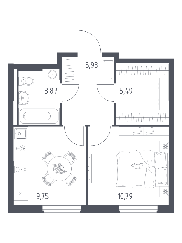 1 ккв 35,8 м²