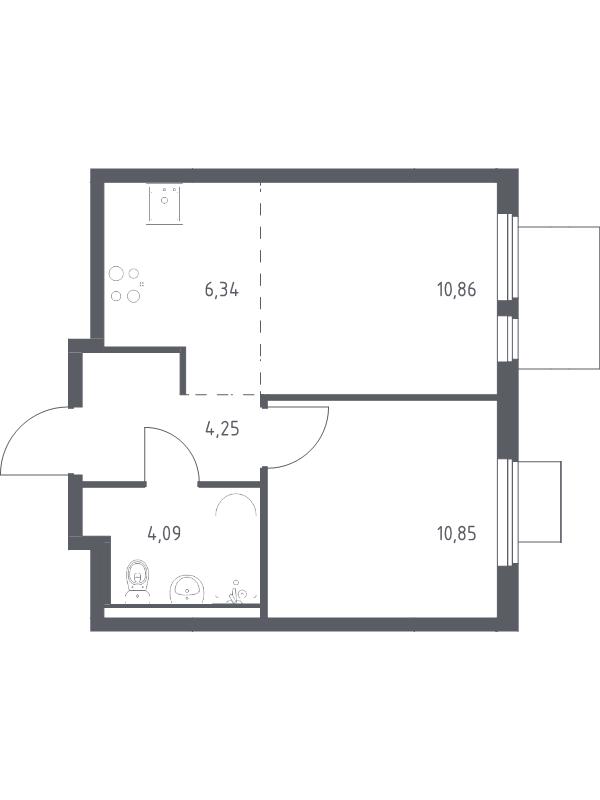 2 ккв (Евро) 36,4 м²