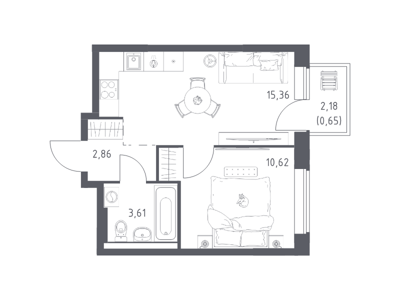 2 ккв (Евро) 33,1 м²