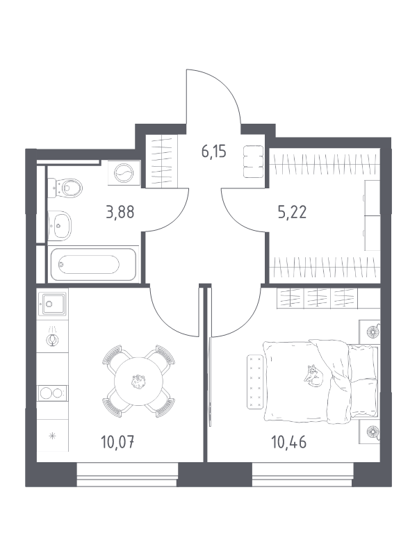 1 ккв 35,6 м²