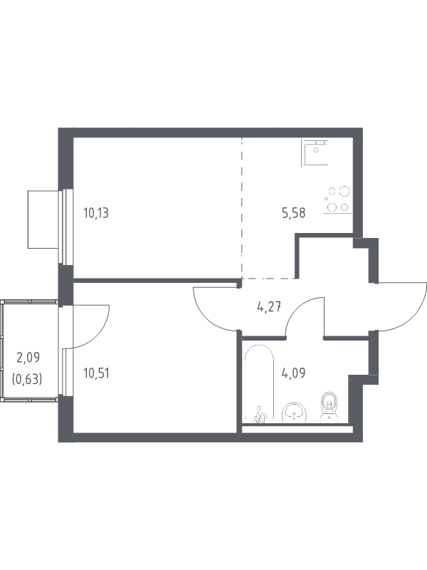 2 ккв (Евро) 35,2 м²