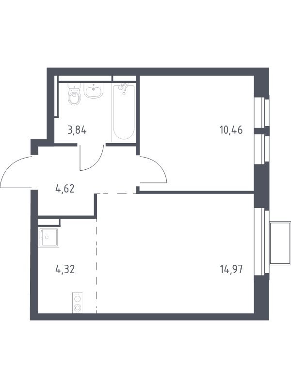 2 ккв (Евро) 38,2 м²