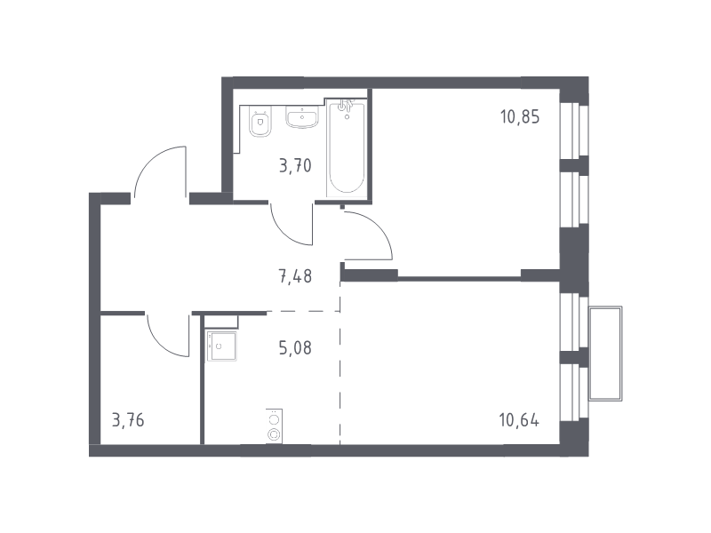 2 ккв (Евро) 41,8 м²