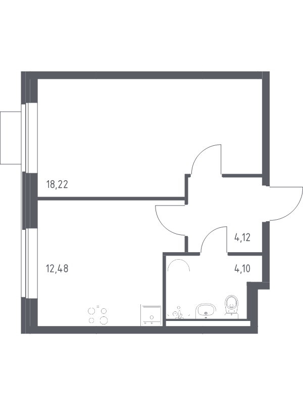 1 ккв 38,9 м²
