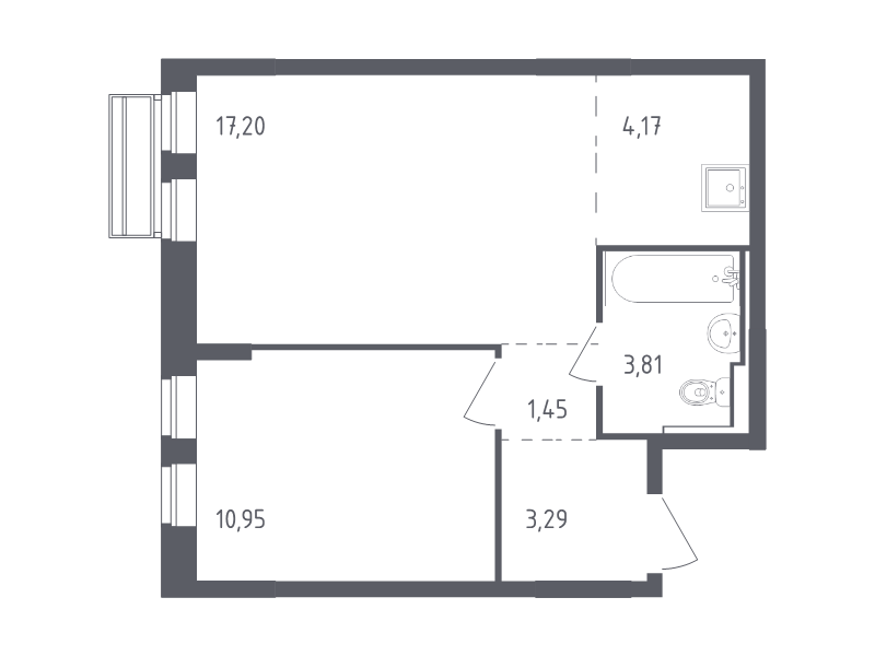 2 ккв (Евро) 40,9 м²