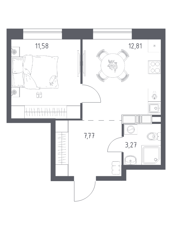1 ккв 35,4 м²
