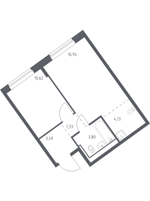 2 ккв (Евро) 40,3 м²