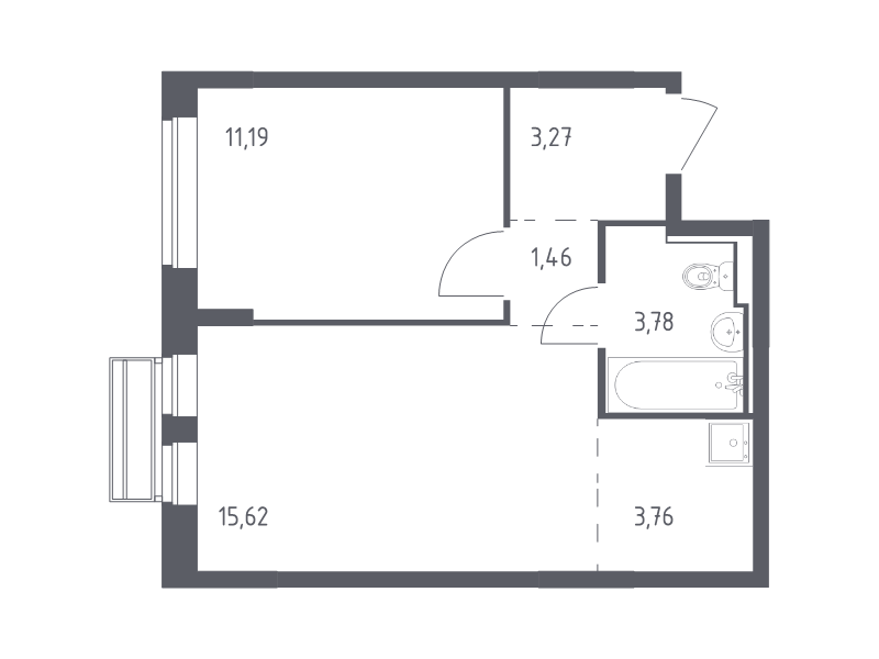 2 ккв (Евро) 39,1 м²
