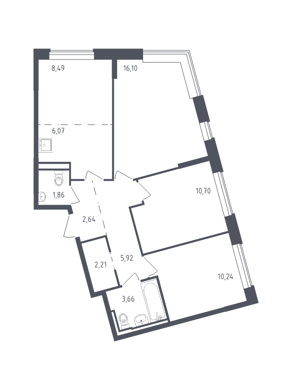 3 ккв 67,3 м²