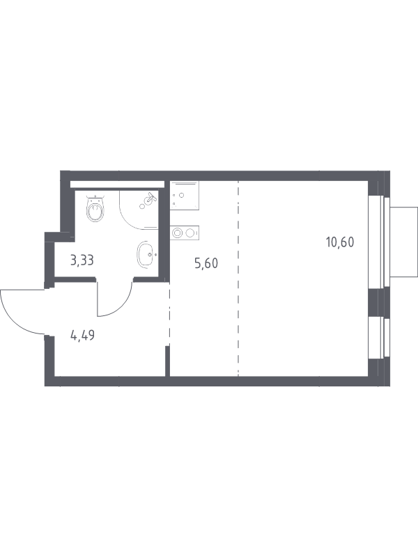 Студия 24 м²