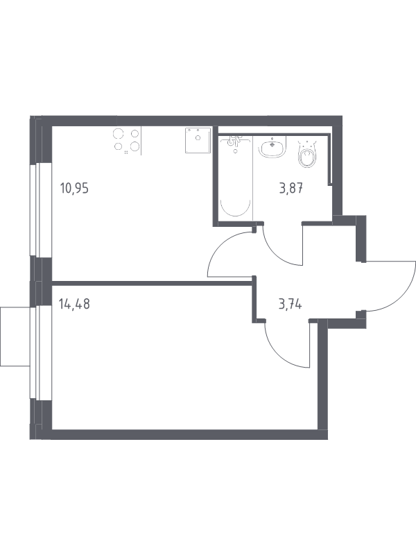1 ккв 33 м²