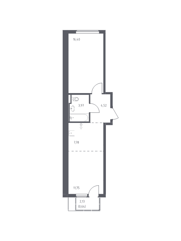 2 ккв (Евро) 45,1 м²