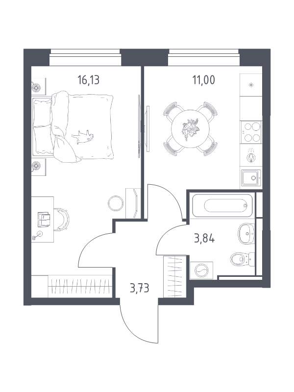 1 ккв 34,7 м²