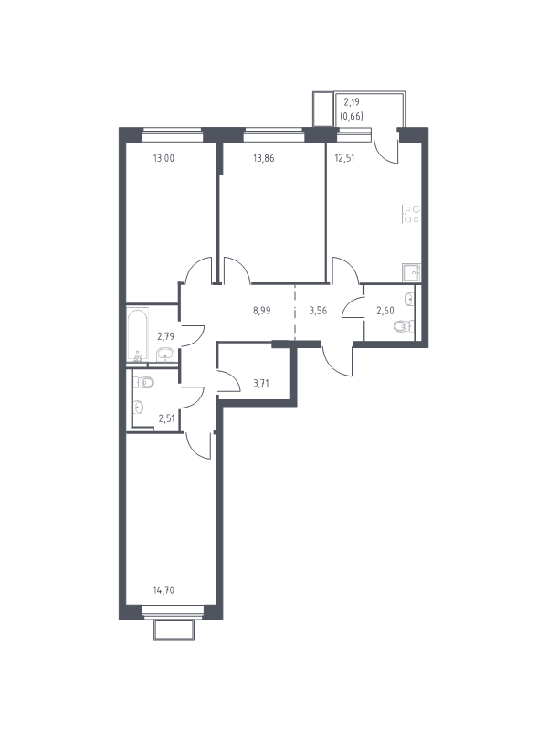 3 ккв 78,9 м²