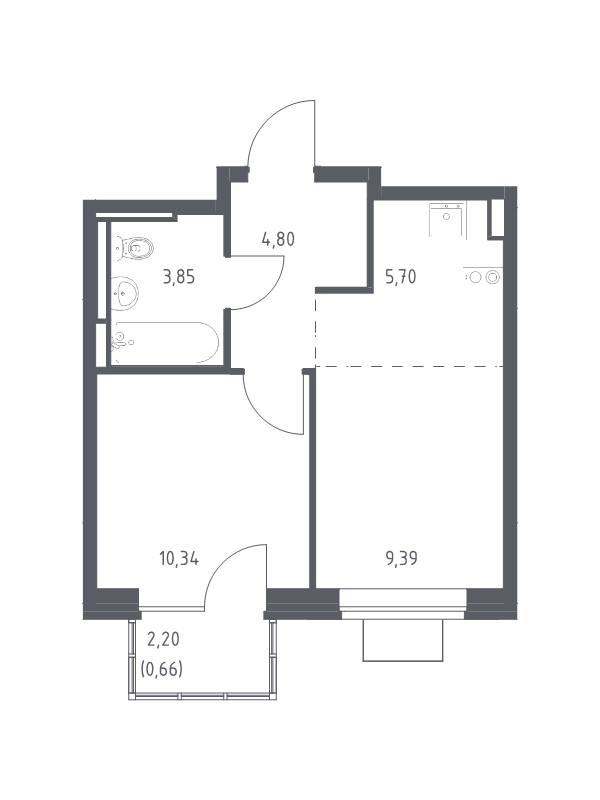 2 ккв (Евро) 34,7 м²