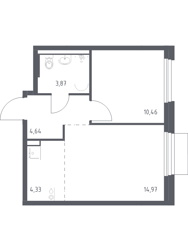 2 ккв (Евро) 37,9 м²