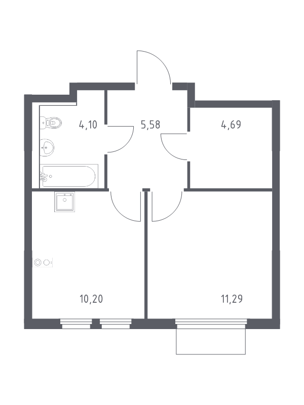 1 ккв 35,9 м²