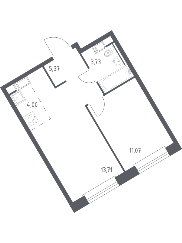 2 ккв (Евро) 37,9 м²