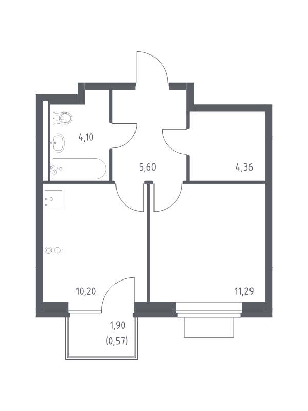 1 ккв 36,1 м²