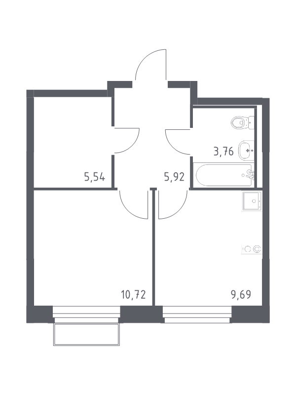 1 ккв 35,6 м²