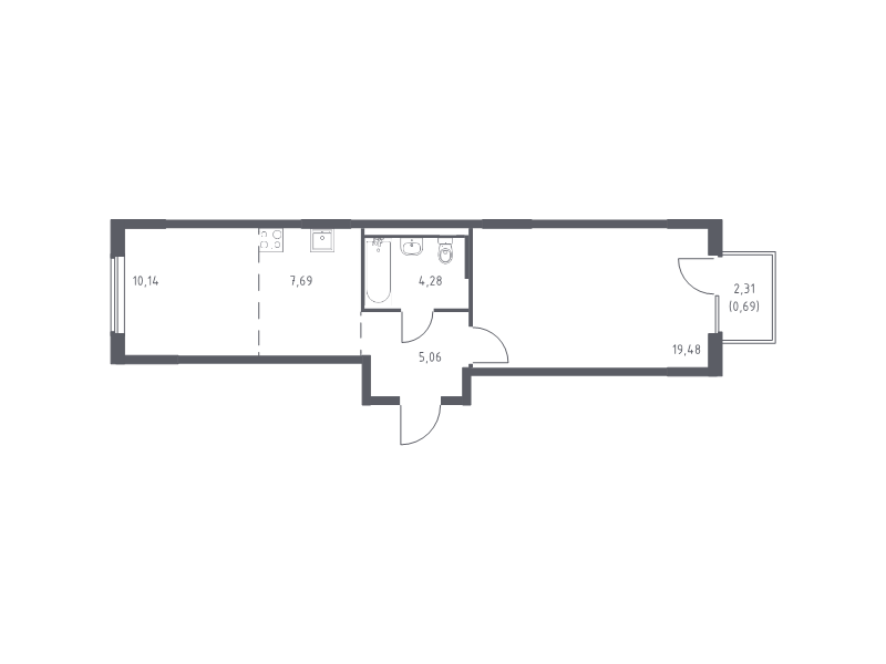 2 ккв (Евро) 47,3 м²