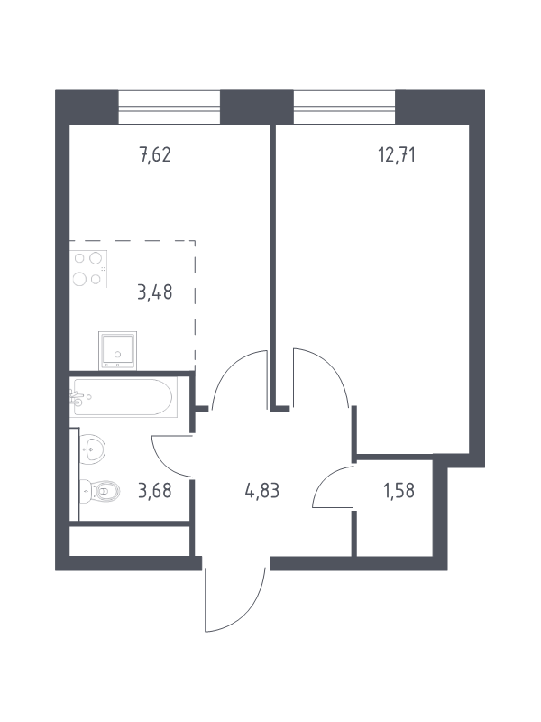 1 ккв 32,4 м²