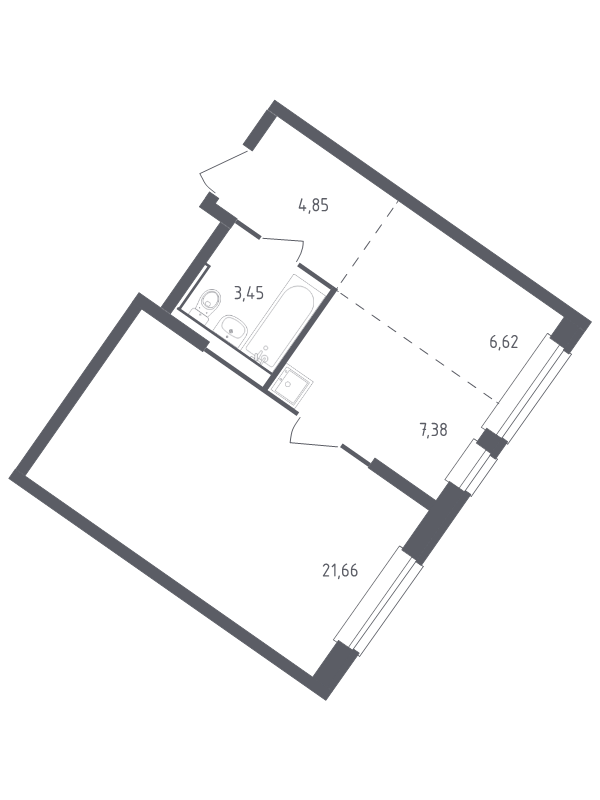 2 ккв (Евро) 43,9 м²