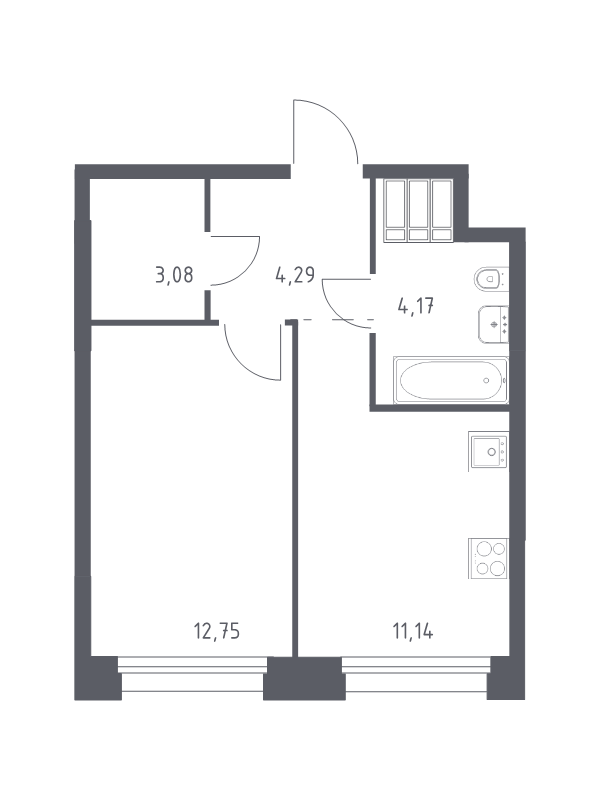 1 ккв 35,4 м²