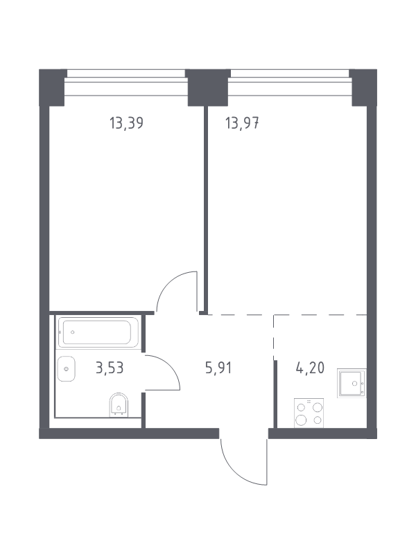 2 ккв (Евро) 41 м²
