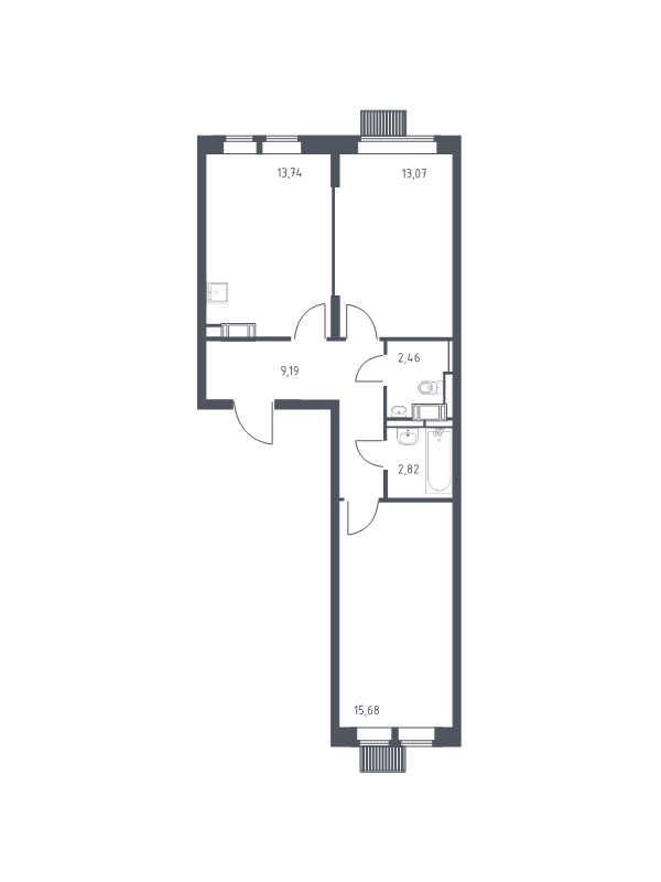 2 ккв 57 м²
