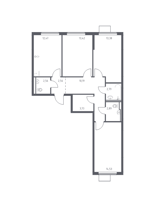 3 ккв 78,5 м²