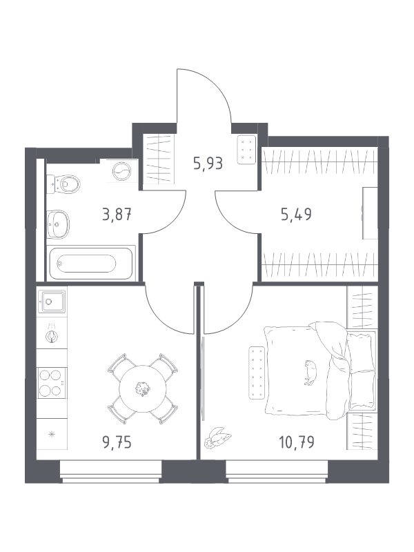 1 ккв 35,8 м²