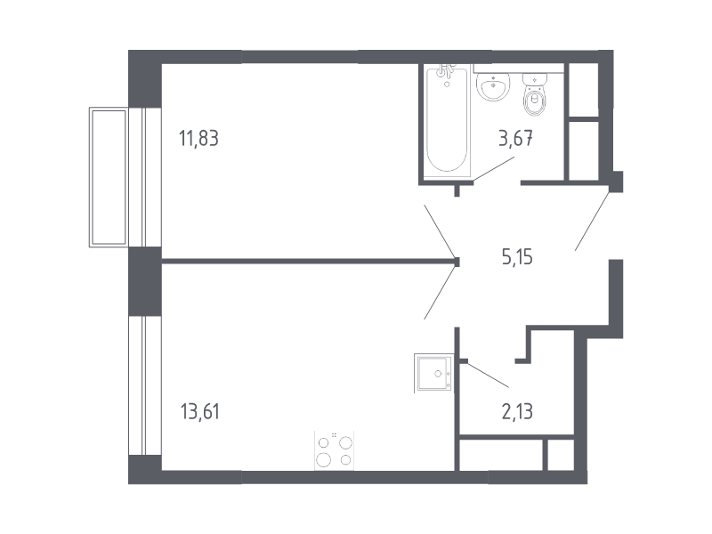 1 ккв 35,8 м²