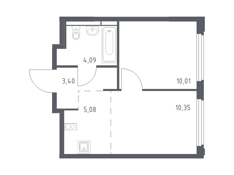 2 ккв (Евро) 32,9 м²