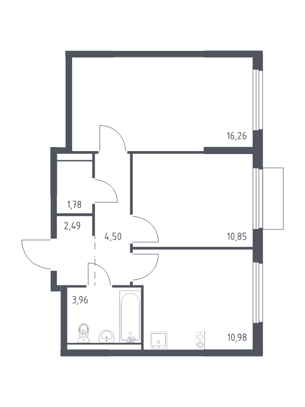 2 ккв 50,8 м²
