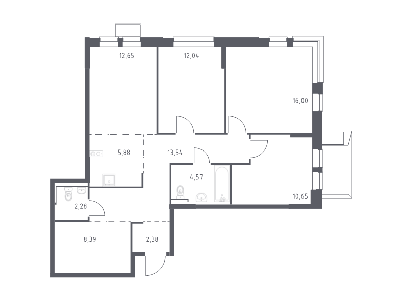 4 ккв (Евро) 88,4 м²