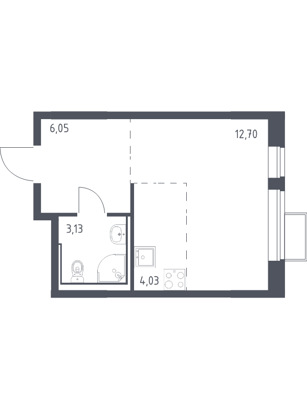 Студия 25,9 м²