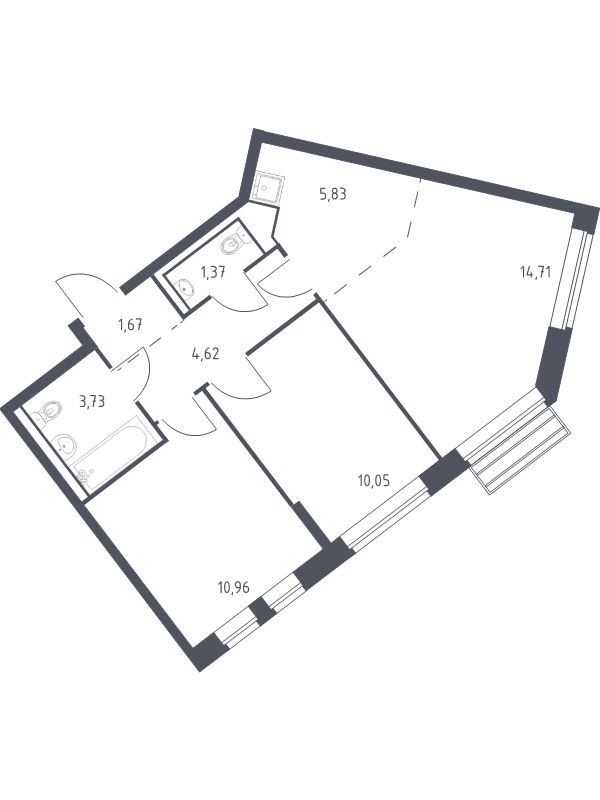3 ккв (Евро) 52,4 м²