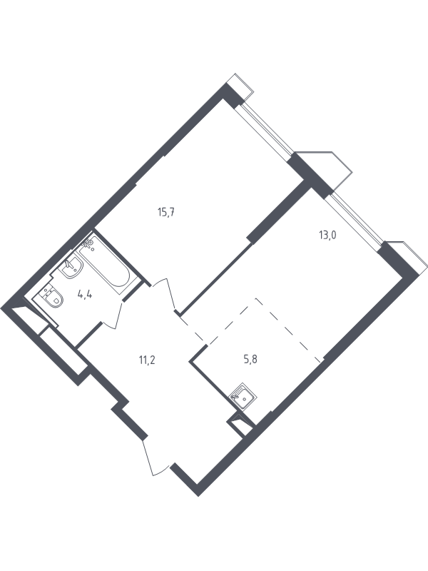 2 ккв (Евро) 51,5 м²
