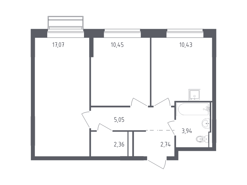 2 ккв 52 м²