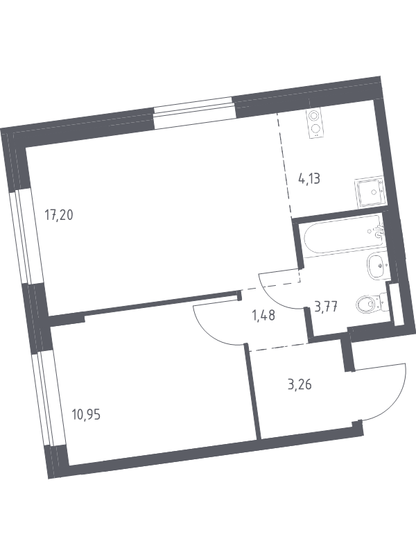 2 ккв (Евро) 40,8 м²