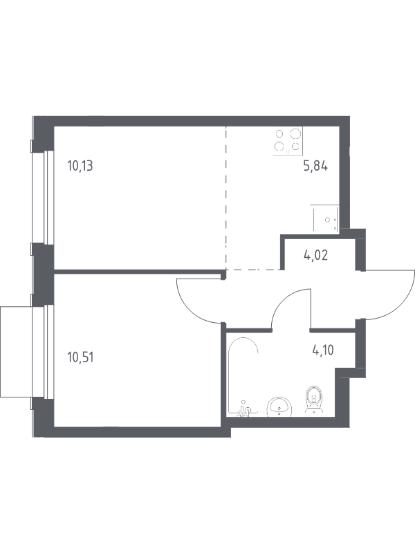 2 ккв (Евро) 34,6 м²