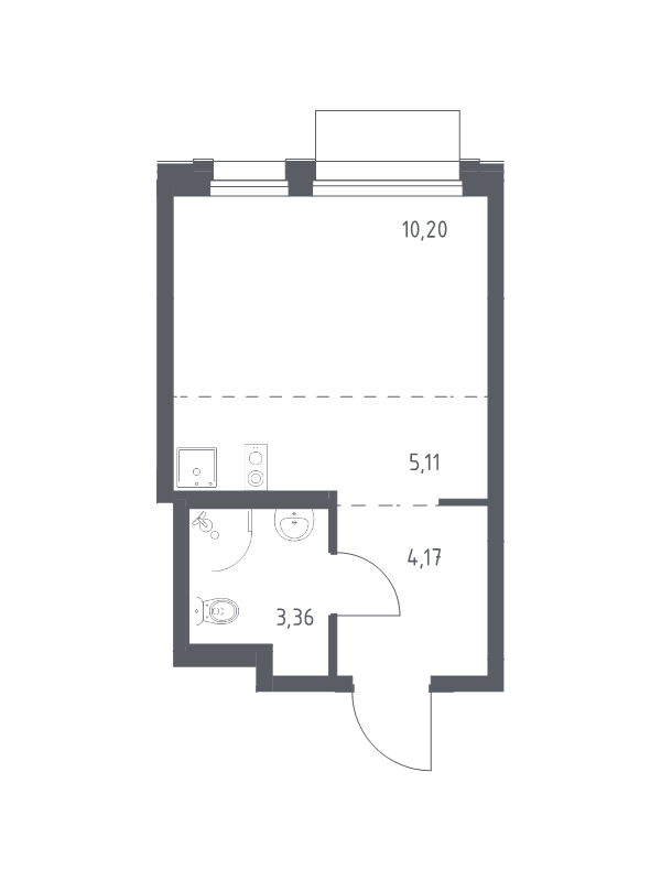 Студия 22,8 м²