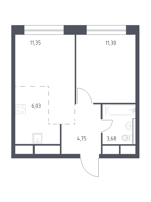 2 ккв (Евро) 36,3 м²